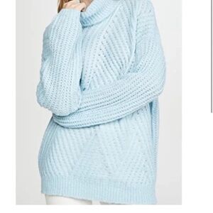 Line & Dot 💙 Sky Blue Women's Turtleneck Sweater